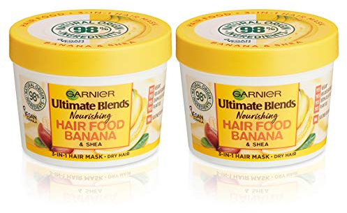 Garnier Ultimate Blends Hair Food Banana 3-in-1 Trockene Haarmaske, 390 ml, Doppelpack
