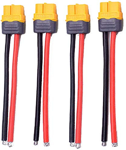 4 Pcs XT60 Pigtail XT60H Male Female Connector Plug Cable with 5.9inch 12AWG Silicon Wire for RC Lipo Battery (XT60H female plug wire)
