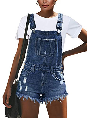 Roskiky Salopette da donna con cinghie con polsini e tasche, A-blu scuro., M