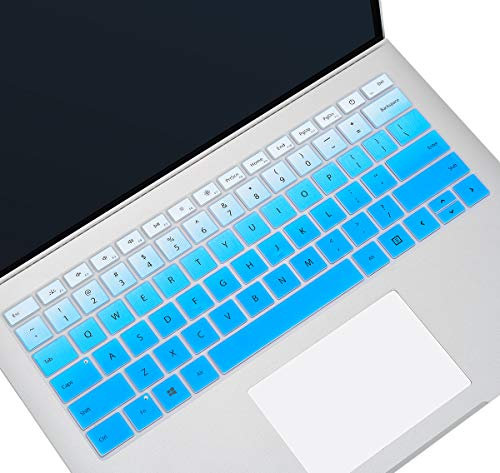 Silicone Keyboard Cover Skin for Microsoft Surface Laptop 4 3 13.5 Inch and 15 Inch, Surface Book 3 13.5&15 Keyboard Protector Accessories, Gradual Blue