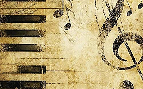 Moderne Musik Note Schwarz-Weiß-Schlüssel für Walls Murals Tapete Wanddekoration fototapete 3d Tapete effekt Vlies wandbild Schlafzimmer-300cm×210cm
