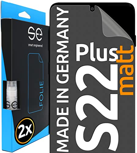 2x se® 3D SCHUTZFOLIE Entspiegelt für Samsung Galaxy S22 Plus,Anti-Staub, 100% Fingerabdruck & FaceID kompatibel, einfache blasenfreie Installation, Ultra-Klar, Stoß-Kratzfest, aus Deutschland