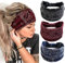 Stirnbänder Damen Frauen Breites Haarband Boho Blumendruck Knot Elastische Lauf Yoga Kopfwickel Haarbänder (3 Farbe)