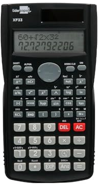 CALCULADORA LIDERPAPEL CIENTIFICA XF33 12 DIGITOS 240 Funciones con Tapa Solar Y Pilas Color Negro 156X85X20