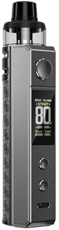 VooPoo Drag H80S Kit, 80W, DTL Vape Kit **18650mAh Battery Sold Separately** - Vape Kit, Vaping, Ecigarette, Ecig - No Nicotine, 2ml TPD Version. (Gray Carbon Fiber)