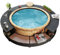 JUNZAI Borde para bañera de hidromasaje SPA de ratán sintético Negro, Yacuzzi Exterior Hinchable Piezas De Recambi, Borde para bañera De Hidromasaje SPA