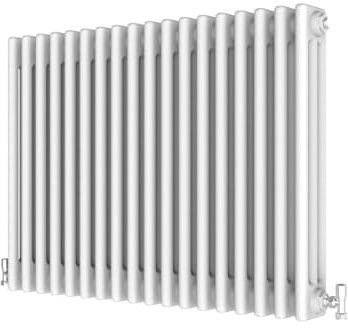 Radbliss Horizontal Traditional 3 Column Radiator 600x830mm White Cast Iron Style Design RAD Central Heating