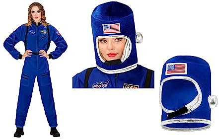 Astronauten Kostüm für Damen - Raumfahrer Kosmonaut mit Astronautenhelm S - 34/36