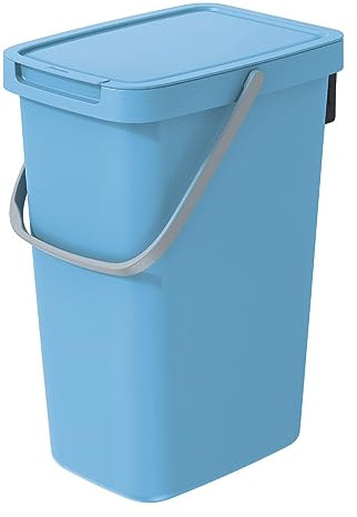 Keden Systema Q Poubelle de tri des déchets avec couvercle et anse (12 l, bleu clair)