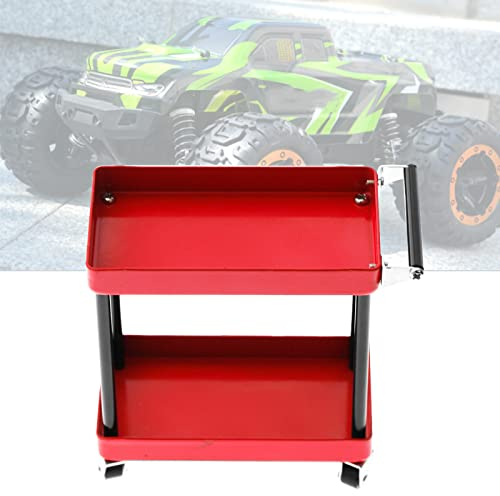 Tbest Car Model Aries Werkzeugwagen mit 2 Ebenen und Werkstatt Garage Rep Rc Arieor 1 8 1 10 1 12 16 SC Model Large Size Rouge (rot)