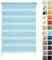 Rettika Doppelrollo ohne Bohren, klemmfix - Himmelblau, Breite: 80cm, Höhe 120 - Rollos für Fenster ohne Bohren, Fenster rollos für innen, Duo Rollo