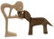 EMVANV Holzskulptur – Handgefertigte Figur Mann und Hund, Holzschnitzereien, Erinnerungsgeschenke für Hundeliebhaber, Heimdekoration