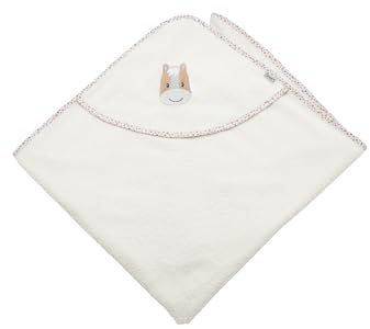Sterntaler Kapuzenbadetuch 100x100 cm Pferd Sunny - Badetuch mit Applikation auf der Kapuze - Babybadetuch aus saugfähiger Baumwolle, Ecru