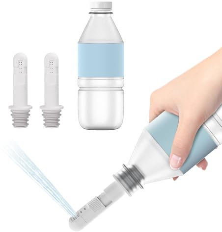 wower Lot de 2 bidet portables pour voyage, toilettes ou camping. Compatible avec chaque bouteille, pulvérisateur d'eau portable Shattaf avec bouteille de 350 ml, ultra léger (17 g, 16,7 g)