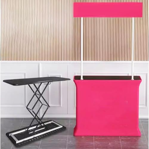 Innovz Messe Theke Empfangstheke Faltbares Pop-up-Podium für Messen 15,8 X 39,4 X 35,4, Messedisplay mit LED-Beleuchtung, Promotionsstand-Schreibtisch mit Tragetasche