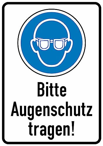 Bitte Augenschutz tragen Aufkleber Vinyl Sicherheitsaufkleber Schutzbrille Selbstklebende Karte Sticker TK-095