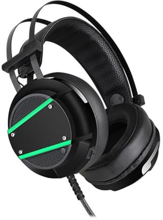 Supoion Gaming-Headsets mit Mikrofon und LED-Licht, 3,5-mm-Eingang für PC, Konsolen, mobile bequeme Passform, USB7.1-Soundkanal
