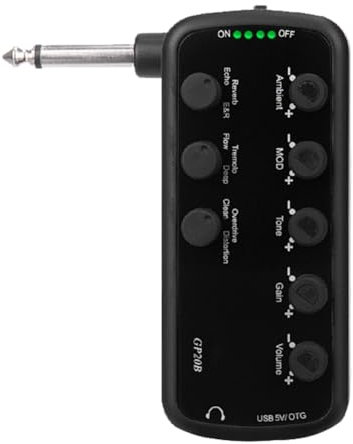 Osmond Amplificador de Bajo Efectos de Bajo Amplificador de Auriculares Portátil Plug And Play para Bajo Eléctrico Instrumento Musical