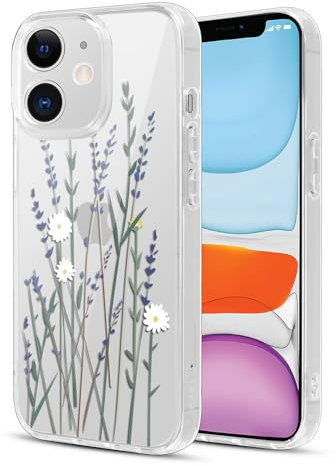 Kivlclri Transparente Funda para Apple iPhone 12 con Aesthetic Flor Dibujos, Suave TPU Silicona Mujer Niñas Floral Diseño Carcasa para Teléfono Móvil Antigolpes Protectora Case para iPhone 12 6,1,01
