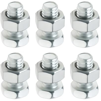 LT Easiyl Kit di dadi e bulloni M6 x 12 mm per batteria moto in acciaio zincato con dadi esagonali a croce per scooter e bici