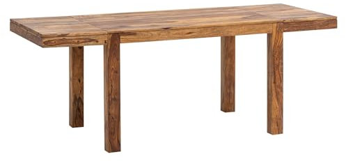 Esszimmertisch 120-200 cm Sheesham Massivholz Zeitlos | Küchentisch Verlängerbar | Speisetisch Groß Rechteckig Schlicht | Holztisch Esszimmer