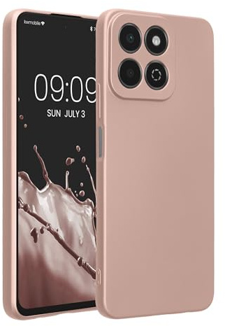 kwmobile Handyhülle für Honor 200 Smart 5G / X7C 4G Hülle - weiche Silikon Case metallisch schimmernd - Schutzhülle Cover - Metallic Rosegold