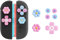 Jemdo Set de tapas para pulgar Switch 2 y botones – 7pcs de capuchons joystick con diseño floral rosa y azul en silicona, compatibles con la consola, cómodos y adorables para niñas y niños