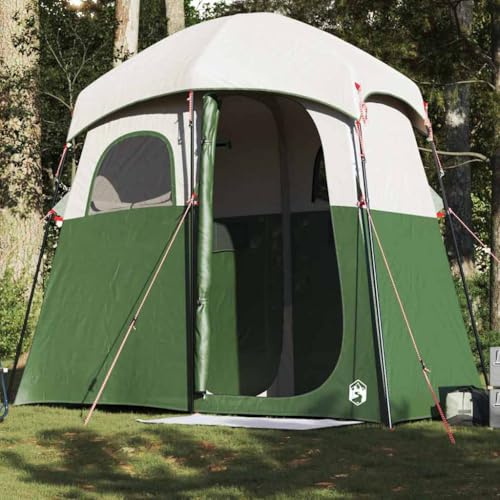 Duschzelt 2 Personen Grün Wasserdicht, 185T Polyester mit PU-Beschichtung, 256x136x225cm Camping Outdoor Pop-up Zelt für Dusche Umkleide Toilette, Tragbar