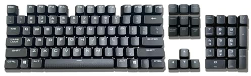 Juego de teclas ABS compatible con Corsair K70 LUX/K70 RGB/K68/Reactor MK2, semitransparente, diseño estadounidense, teclas de repuesto mecánicas para juegos (juego completo de 104 llaves)