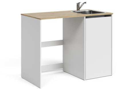 Vicco Washing machine cabinet Viktor, White, 113.6 x 88.2 cm | with a sink