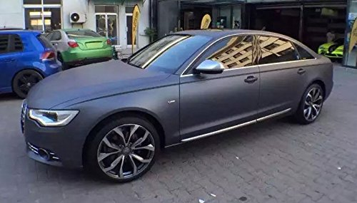 speedwerk-motorwear 3D Chrom Matt ANTHRAZIT GRAU Metallic mit Luftkanälen,Car Wrapping, Folie Musterstück 10x10