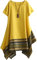 Vogstyle Women's Summer Cotton Linen Short Sleeve Tee Shirt Dress Irregular Hem Tunic Yellow XXL