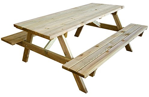 VERDELOOK PIC Nic, Tavolo con panche in Legno impregnato 180x120x70 cm