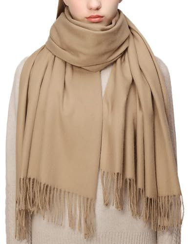 RIIQIICHY Pashmina Schal Damen Winter Braun Schals Tücher Stola Festlich für Abendkleider Damenschal Winterschal Kuschelig