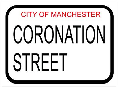Ecool City of Manchester coronation street road sign retro shabby chic vintage style acrylic fridge magnet or can be used a a plaque