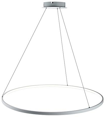 1-Licht Kreis Pendelleuchte LED Metall Acryl Kronleuchter Modern Hängend Verstellbar Hängeleuchte Für Wohnzimmer Schlafzimmer Küche,White+WhiteLight-40cm