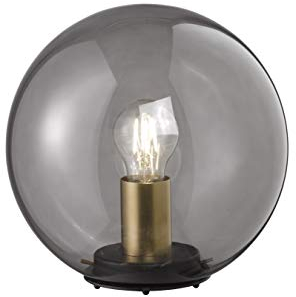 Fischer & Honsel Tischleuchte Dini 1x E27 max. 40,0 Watt, rauchfarben, 50282, 25 x 25 x 25 cm (LxBxH), Schwarz