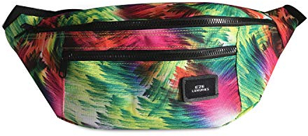 FANDARE Unisex Bauchtasche Hüfttasche Brusttasche Gürteltasche Sling Chest Bag für Herren Damen Schultertasche Fanny Pack Mädchen Junge Umhängetasche Sporttasche Wandern Reisen Schule Nylon Bunt