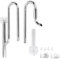 Zerodis 2 Pcs Stainless Steel Pipe Skimmer Aquarium Inflow and Outflow Pipe Set with 3 Accessories and 8 Screw for Water Plant Tank (16 Pipe Skimmer)