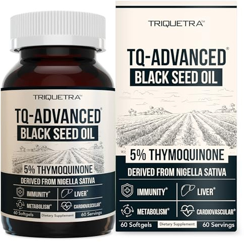 TQ-Advanced® Black Seed Oil Softgels, 5% Thymoquinone, 500mg, Vegan