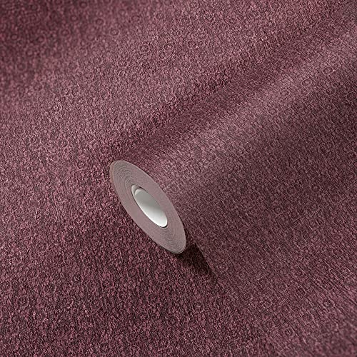 Livingwalls Mustertapete Mata Hari Vliestapete rot lila metallic mit Glitzereffekt fein strukturiert 380972