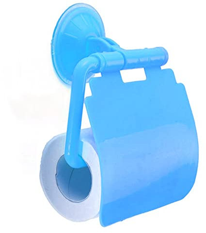 1 Stück mit Abdeckung Kunststoff Wandhalterung Bad Toilettenpapierhalter Badzubehör,Blau