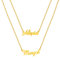 HSWYFCJY Collier Prénom Personnalisé, Collier En Couches Avec 2 Noms Personnalisable pour Femme, Collier Personnalisé Bijoux Cadeau en Or/Rose/Argent