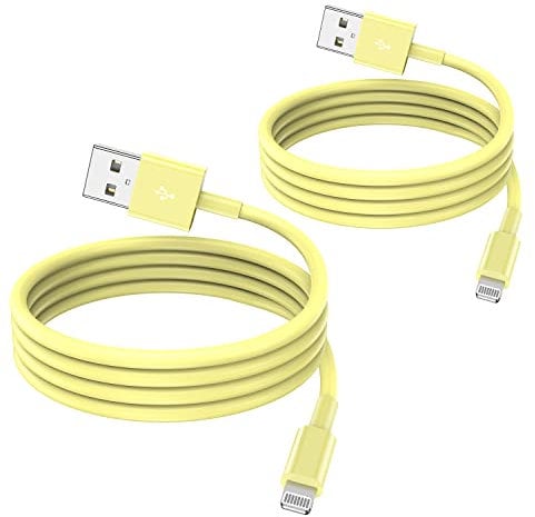 2 Pack Apple iPhone Lightning to USB Cable Cord 2m, Fast Charging Long Cables for iPhone 13/12 & More