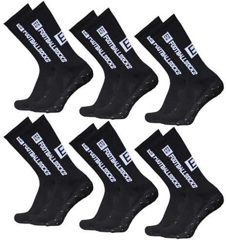 Lixada Fußballsocken Kinder Herren Stutzen Stutzenstrumpf,Unisex Outdoor-Sport-Laufsocken Kompressionsstretch-Socken Sportliche Fußball-Fußball-Socken Anti-Rutsch-Socken mit Griffen,6 Paar（39-46）
