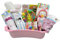 hLine VIP Geschenk zur Geburt Geschenkkorb Taufgeschenk im Trittschemel (Rosa - Mädchen)