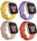 Seleek Ersatzbänder kompatibel mit Fitbit Versa 3, Versa 4, Sense / Sense 2, Silikon, verstellbar, klassisches Accessoire, Fitnessarmband für Damen und Herren, Größe L, Gelb / Laberder / Koppler Pink