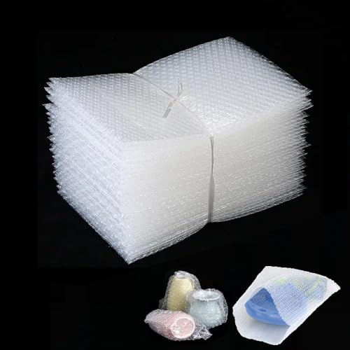 Luftpolstertaschen, 20,3 x 25,4 cm, transparent, doppelwandige Polsterbeutel für Versand, Lagerung und Umzug, 50 Stück