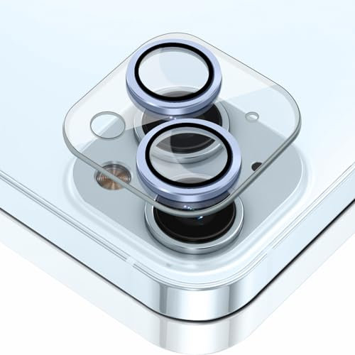 ToVioc 1 Pièces Caméra Protecteur Compatible avec iPhone 15/15 Plus, [9H Dureté] [Anti-Rayure] [Sans Bulles] [HD], Film de Protection D'objectif pour iPhone 15 Plus / 15 - Bleu