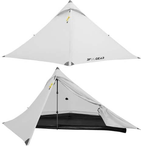 3F UL Gear Lanshan PRO Ultraleicht Zelt für Camping, Zelt 1 Person oder 2 Personen 3/4-Jahreszeiten Wasserdichtes Professionelles Wanderzelt 20D Professionell Camping Zelt